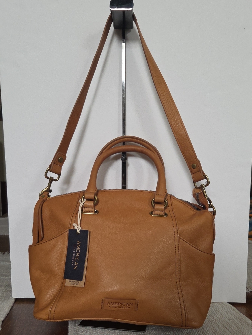 Phoenix Dome Satchel Cafe Latte with Detachable Strap